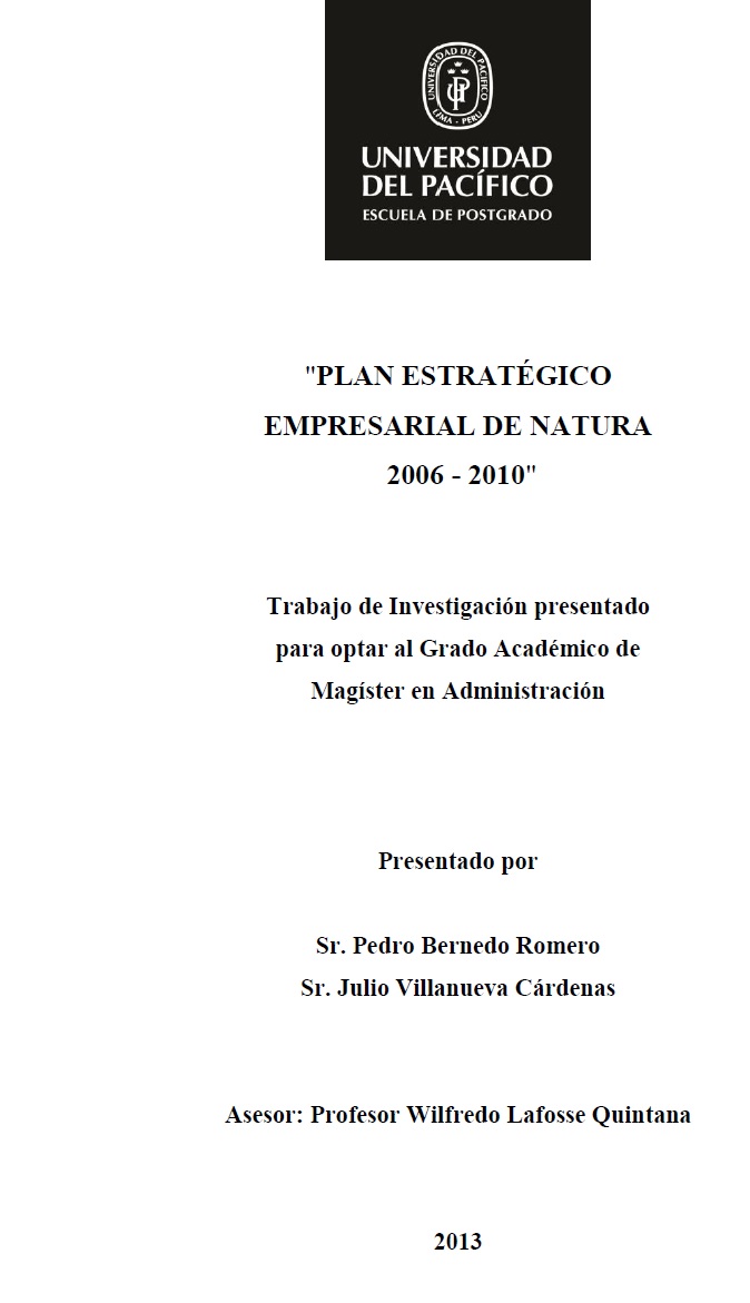 Plan estratégico empresarial de Natura 2006-2010